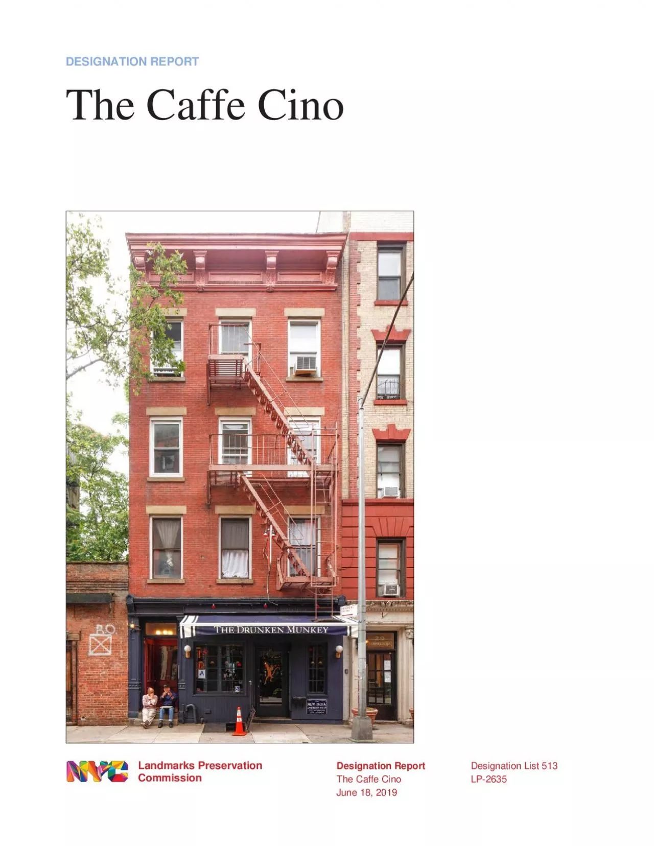 PDF-Landmarks Preservation CommissionDesignation ReportThe Caffe Cino June