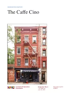 Landmarks Preservation CommissionDesignation ReportThe Caffe Cino June