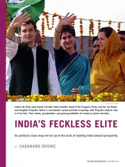 INDIAS FECKLESS ELITE Its political class may not be u