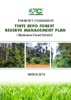 RESERVE MANAGEMENT PLAN Mankranso Forest DistrictMARCH2016
