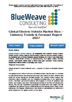 Global Electric Vehicle Market Size – Industry Trends & Forecast Report 2027