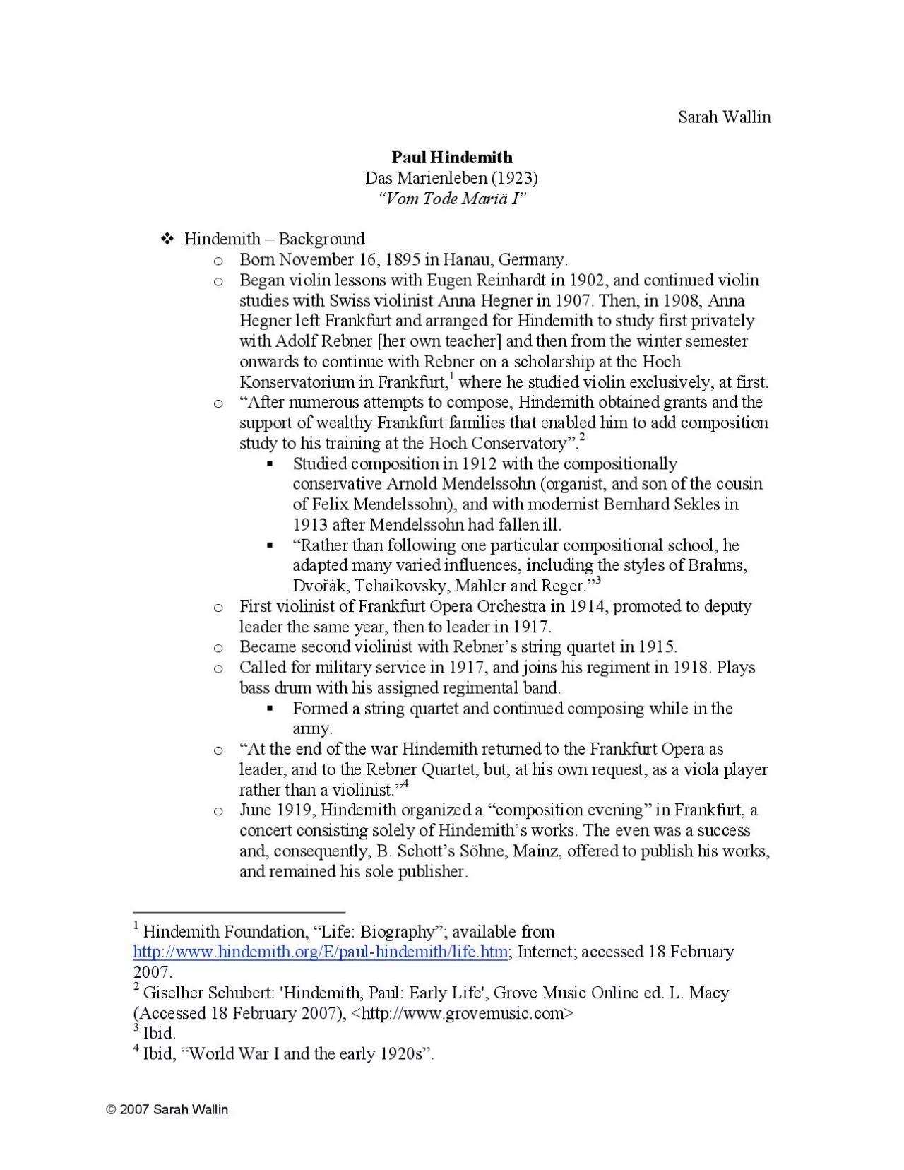 PDF-First performance of String Quartet no 3 in 1921 for which Hindemith