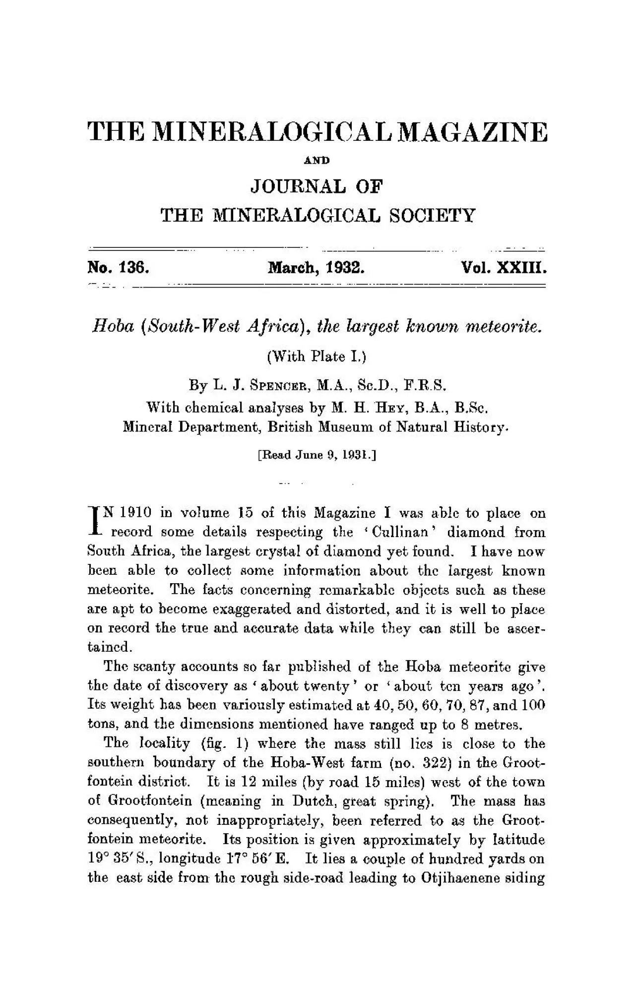 PDF-MINERALOGICAL MAGAZINE OF THE MINERALOGICAL SOCIETY