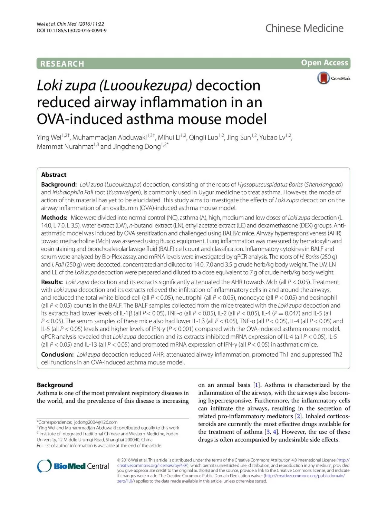 PDF-Page 2 of 12Wei et al Chin Med 2016 1122