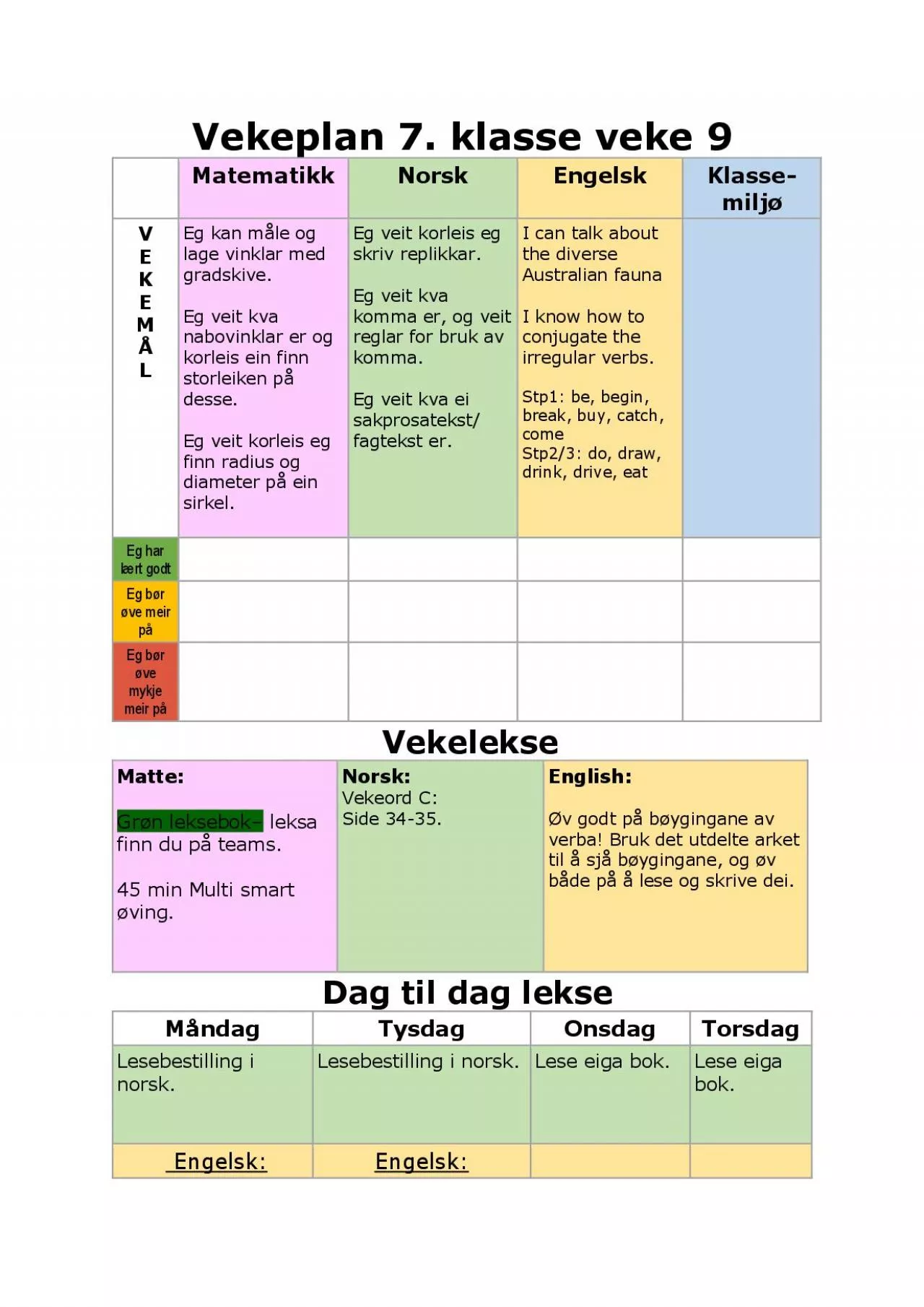 PDF-Vekeplan 7 klasse veke