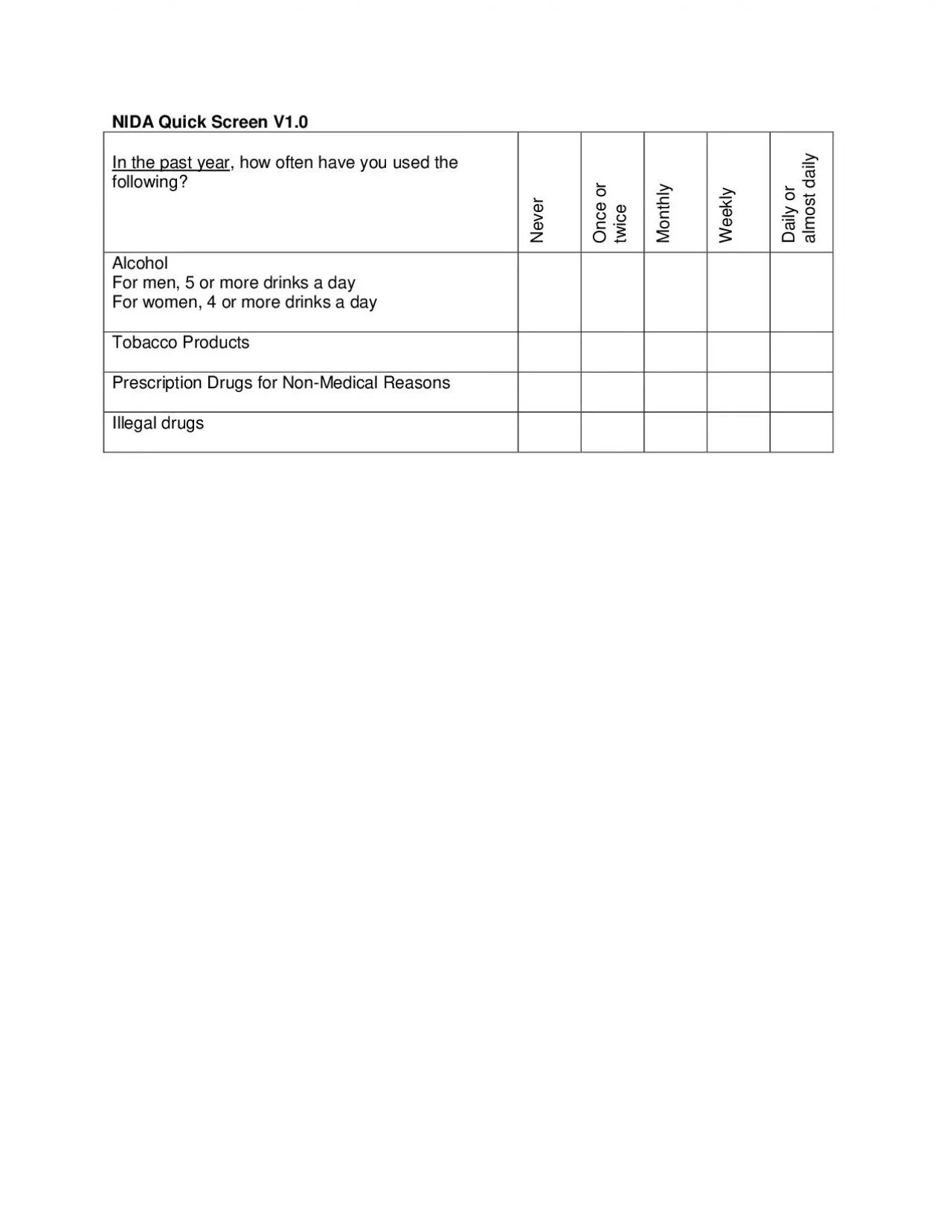 PDF-NIDA Quick Screen V10