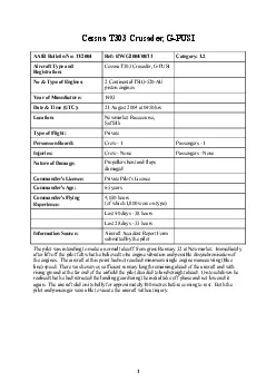 Cessna T303 Crusader GPUSI AAIB Bulletin No 112004 Ref EWG2004081