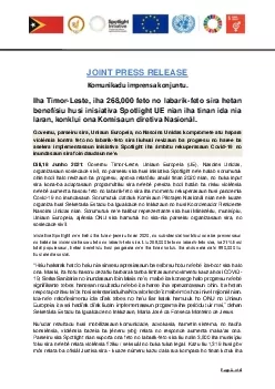 JOINT PRESS RELEASE