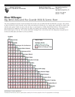 This chart provides basic distance and estimated time for  oat trips o