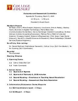 PDF-Outcomes and Assessment CommitteeAgendafor Thursday March 5 1230 pm 15