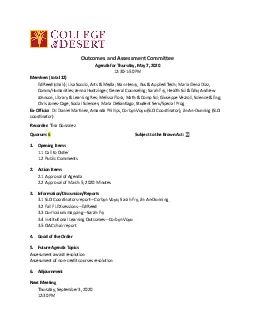 Outcomes and Assessment CommitteeAgenda for Thursday May 7 20201230150