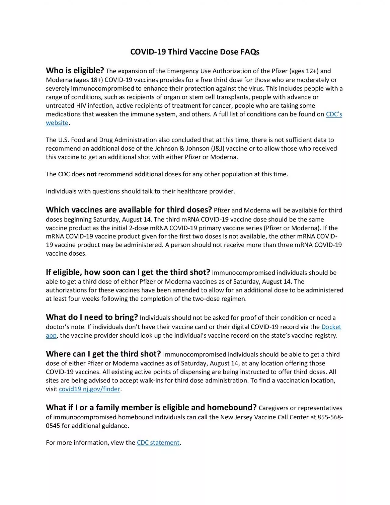 PDF-COVID19 Third Vaccine Dose FAQsWho is eligibleThe expansion of the Eme