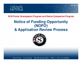 2016 Foster Grandparent Program and Senior Companion Program Applicati