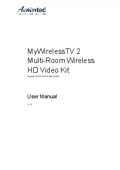 MyWirelessTV 2MultiRoom Wireless HD Video KitModel MWTV2TX  MWTV2RXUse