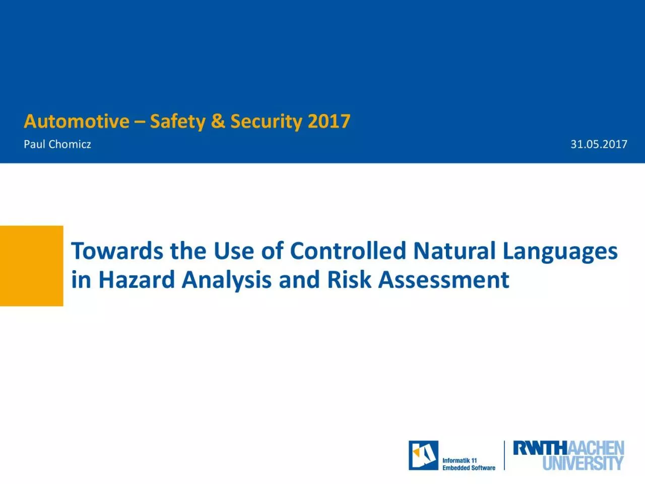 PDF-Towards the Use of Controlled Natural Languages in Hazard Analysis and