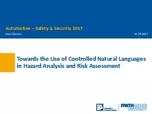 Towards the Use of Controlled Natural Languages in Hazard Analysis and