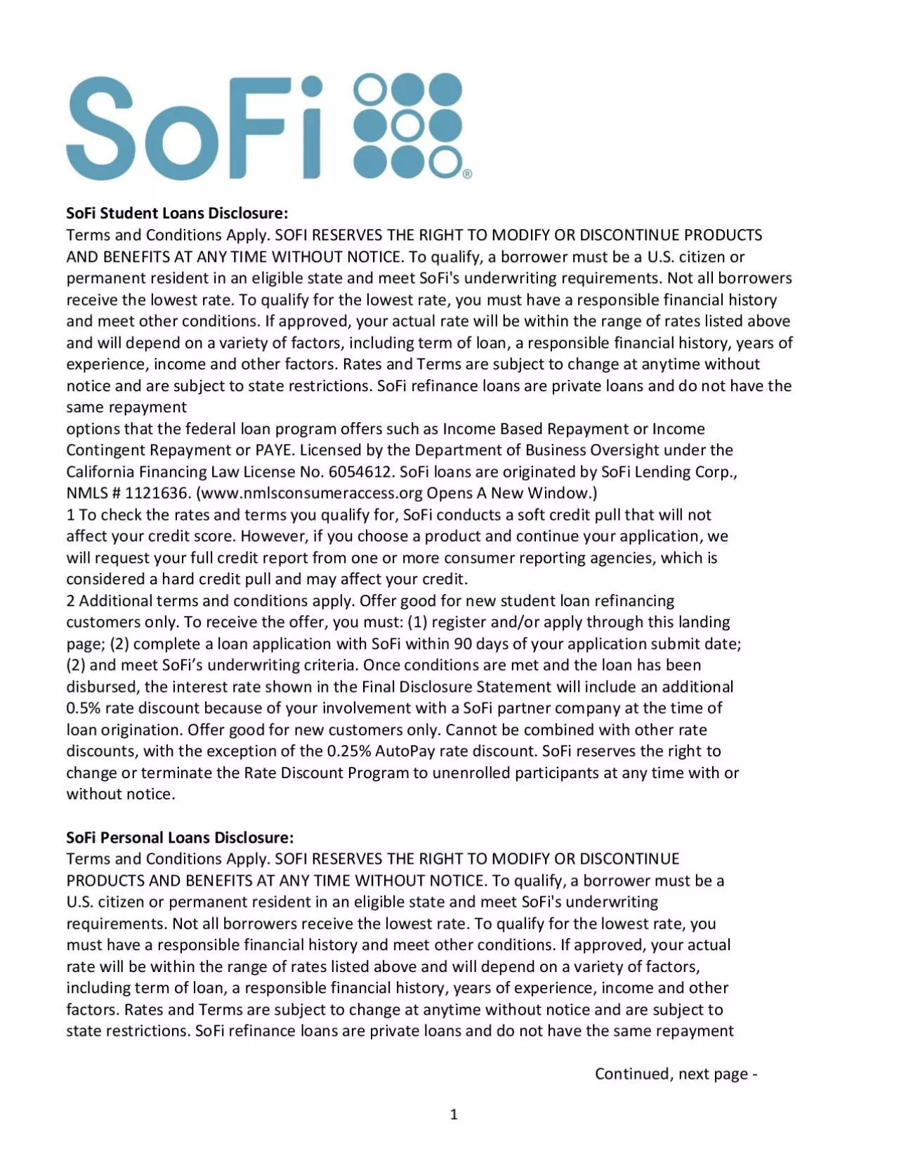 PDF-SoFi Student Loans Disclosure