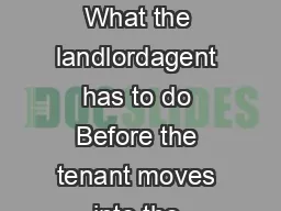  Condition Report Residential Tenancies Act  What the landlordagent has to do Before the