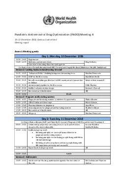 Paediatric Antiretroviral Drug Optimization PADO Meeting 4