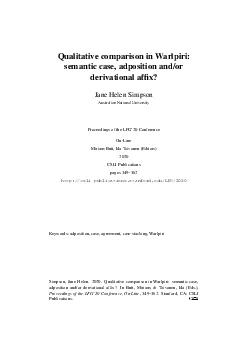 QualitativecomparisoninWarlpirisemanticcaseadpositionandorderivationa