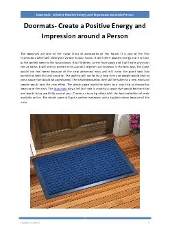 Doormats- Create a Positive Energy and Impression around a Person