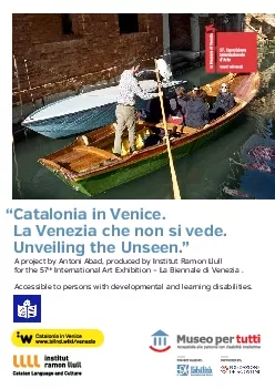 Catalonia in Venice La Venezia che non si vede Unveiling the Unseen148