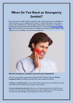 When Do You Need an Emergency Dentist?