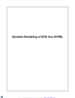 Dynamic Rendering of DITA into XHTML