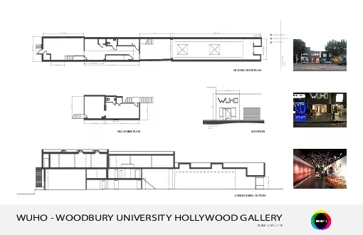 GROUND FLOOR PLANLONGITUDINAL SECTIONMEZZANINE PLANELEVATIONHOLLYWOODB