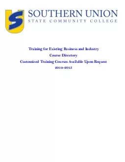 Training for Existing Business and Industry