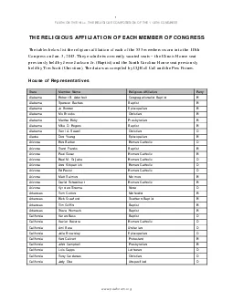 x0000x00001 FAITH ON THE HILL THE RELIGIOUS COMPOSITION OF THE 113TH C