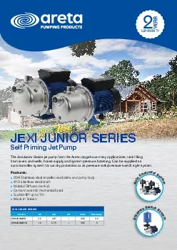 JEXI JUNIOR SERIESSelf Priming Jet PumpThe JexiJunior Series jet pump