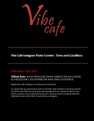 Vibe Cafe Instagram Photo Contest
