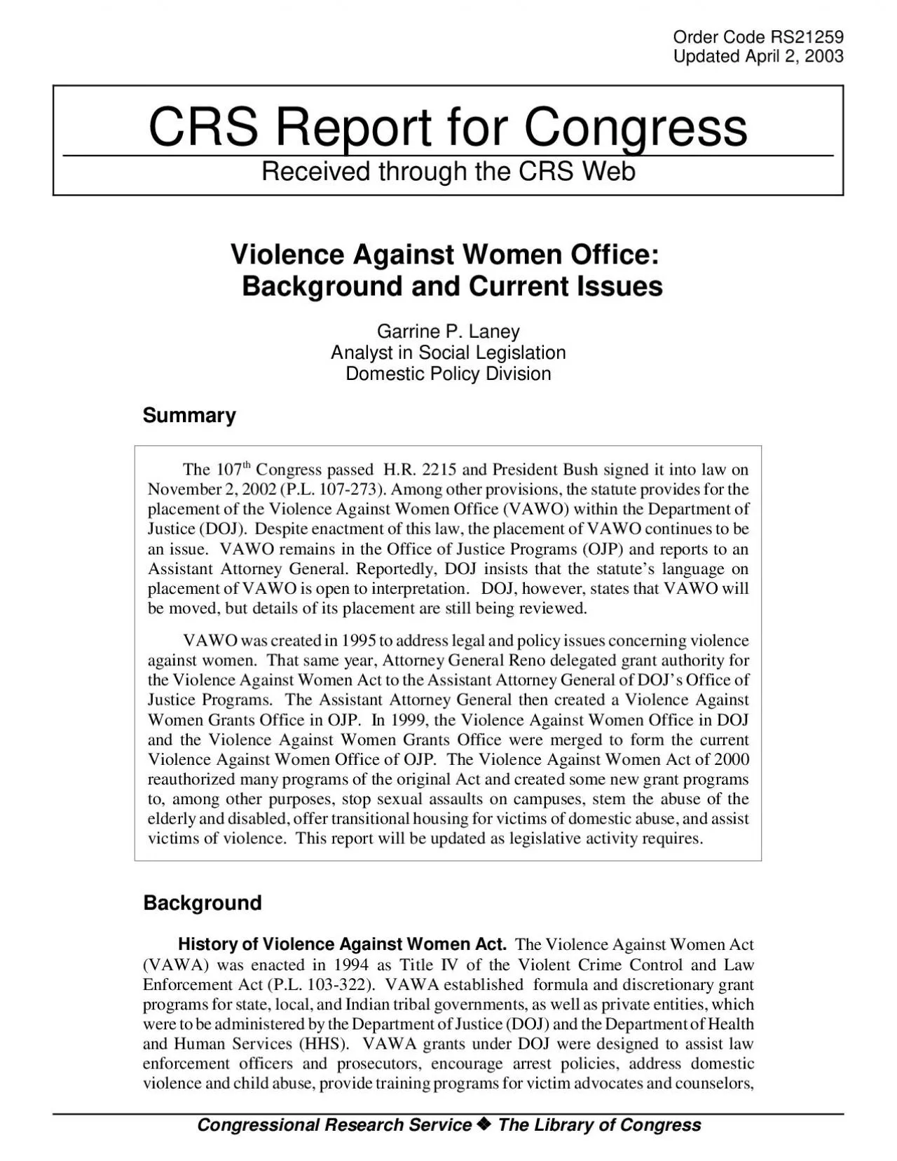 PDF-Congressional Research Service The Library of Congress