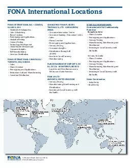 FONA International Locations