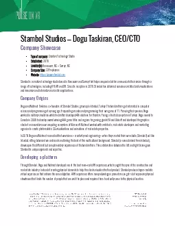 StambolStudiosDogu Taskiran CEOCTOCompany Showcase