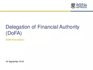 Delegation of Financial Authority