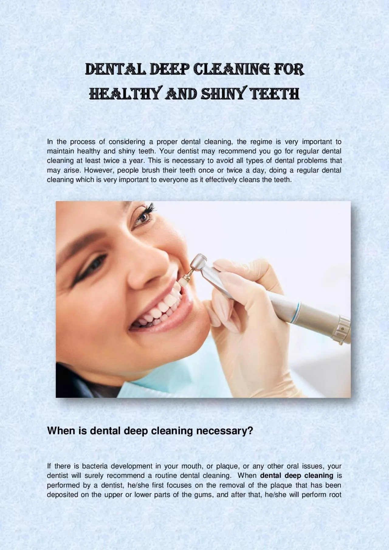 PDF-Dental Deep Cleaning For Healthy And Shiny Teeth