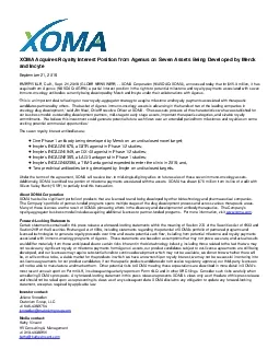 PDF-XOMA Acquires Royalty Interest Position from Agenus on Seven Assets Be