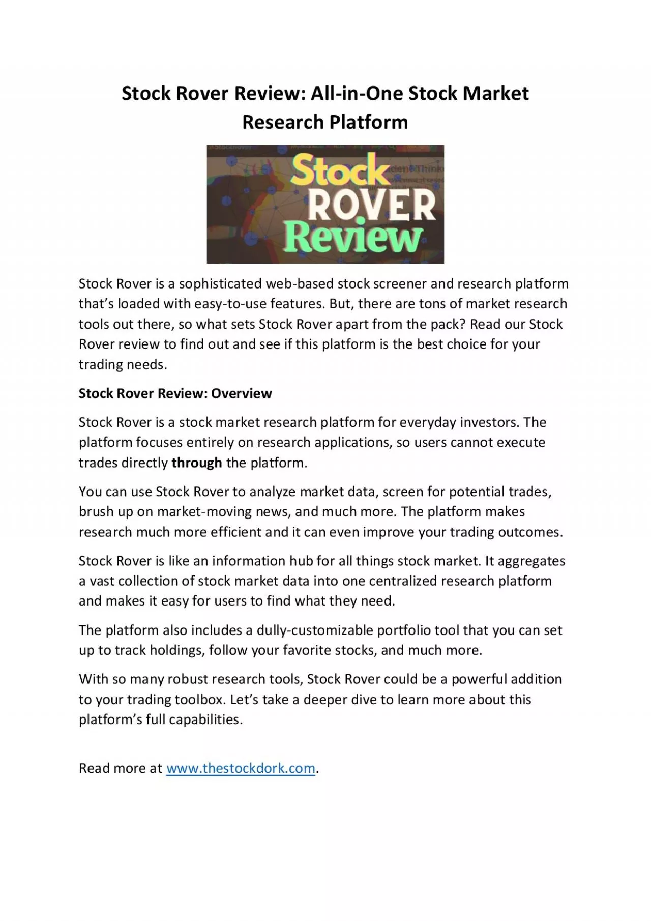 PDF-Stock Rover Review: All-in-One Stock Market Research Platform