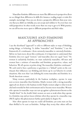 Masculine and feminine as approaches