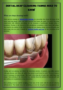 Dental Deep Cleaning Things Need To Know