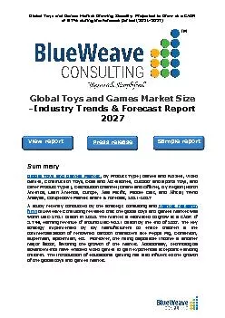 Global Toys and Games Market Size -Industry Trends & Forecast Report 2027