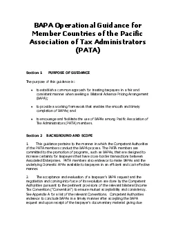 BAPA Operational Guidance for Member Countries of the Pacific Associat