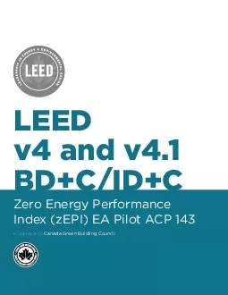 Zero Energy Performance Index zEPI EA Pilot ACP 143Produced by Canada