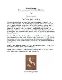 PDF-X Y Z Ferdinand Bonn as Sherlock Holmes KowoFilms Germany1919