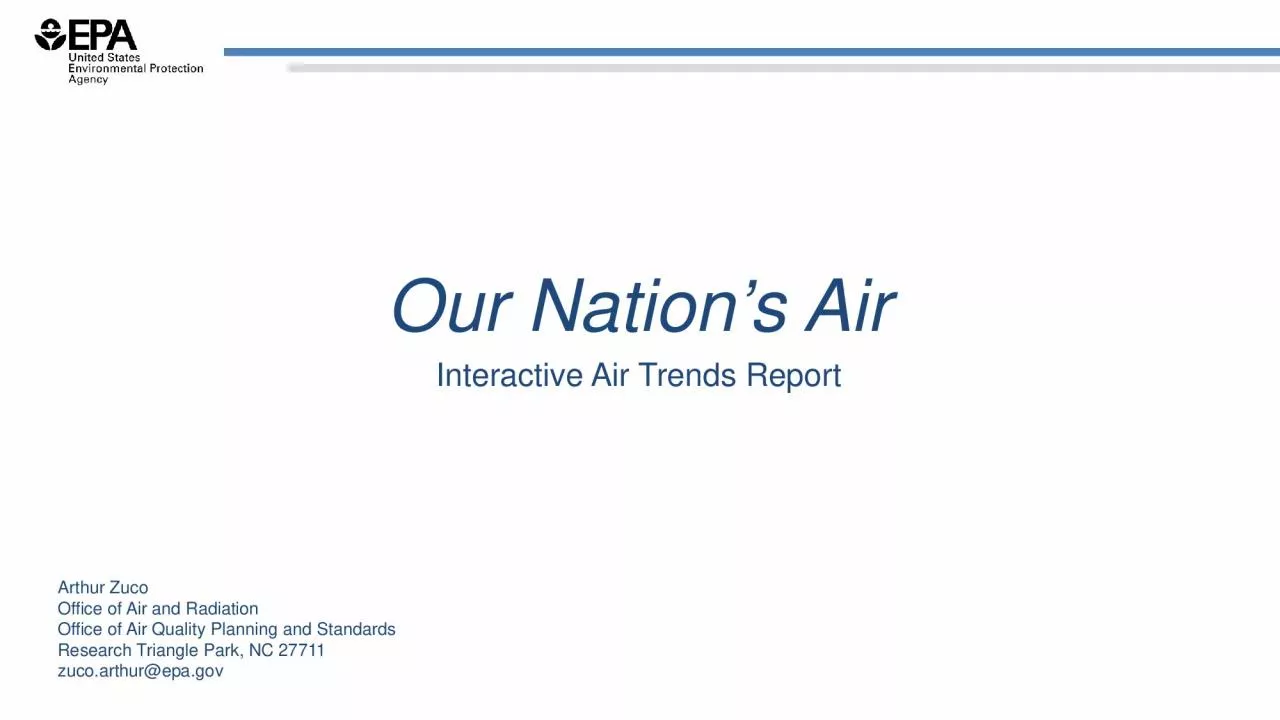 PDF-Our Nation146s AirInteractive Air Trends ReportArthur ZucoOffice of Ai