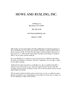 HOWE AND RUSLING INC 120 East Ave Rochester NY 14604 5853254140 wwwh