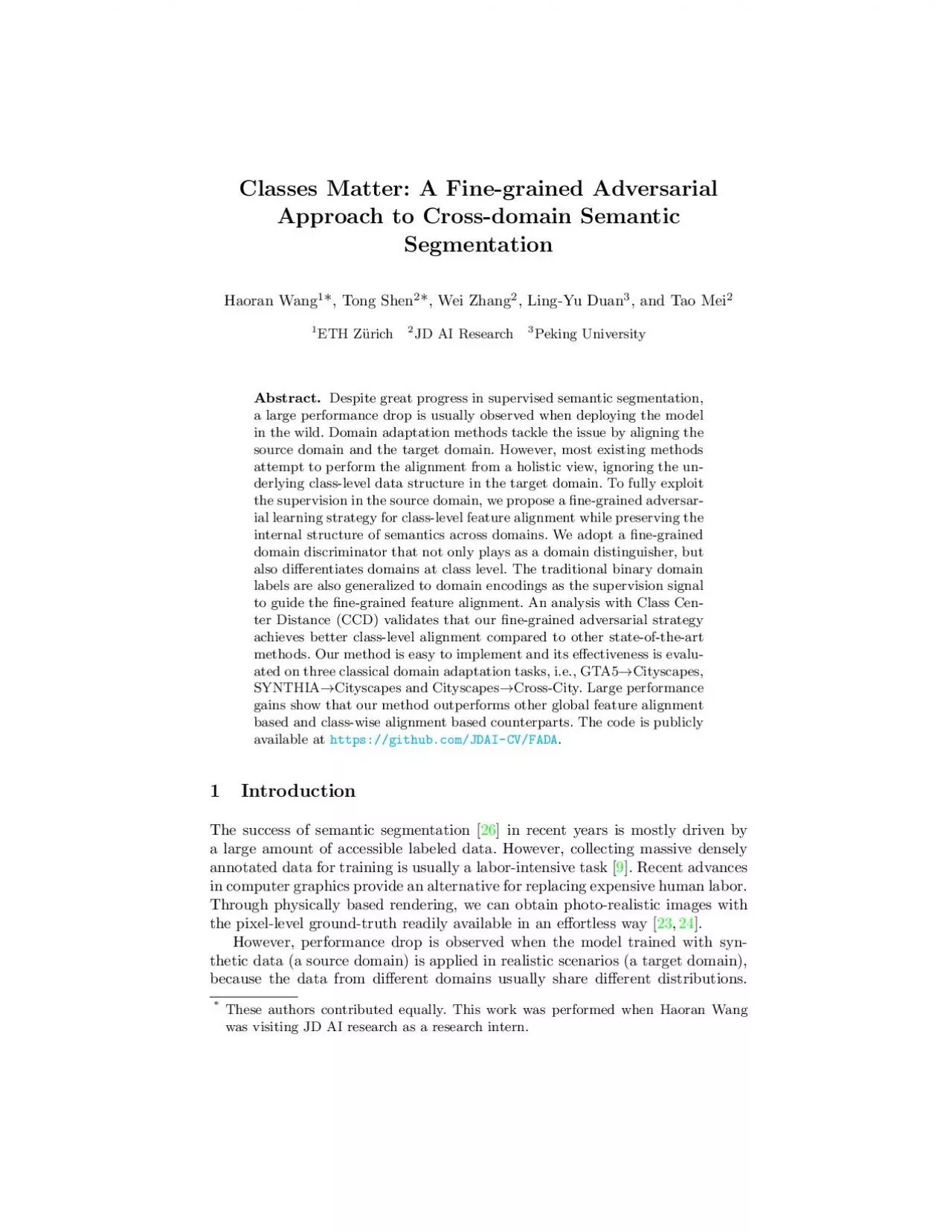 PDF-ClassesMatterAFinegrainedAdversarialApproachtoCrossdomainSemanticSeg