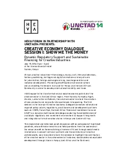 PDF-HEVA FORUM IN PARTNERSHIP WITH UNCTAD14 PRESENTSCREATIVE ECONOMY DIALO